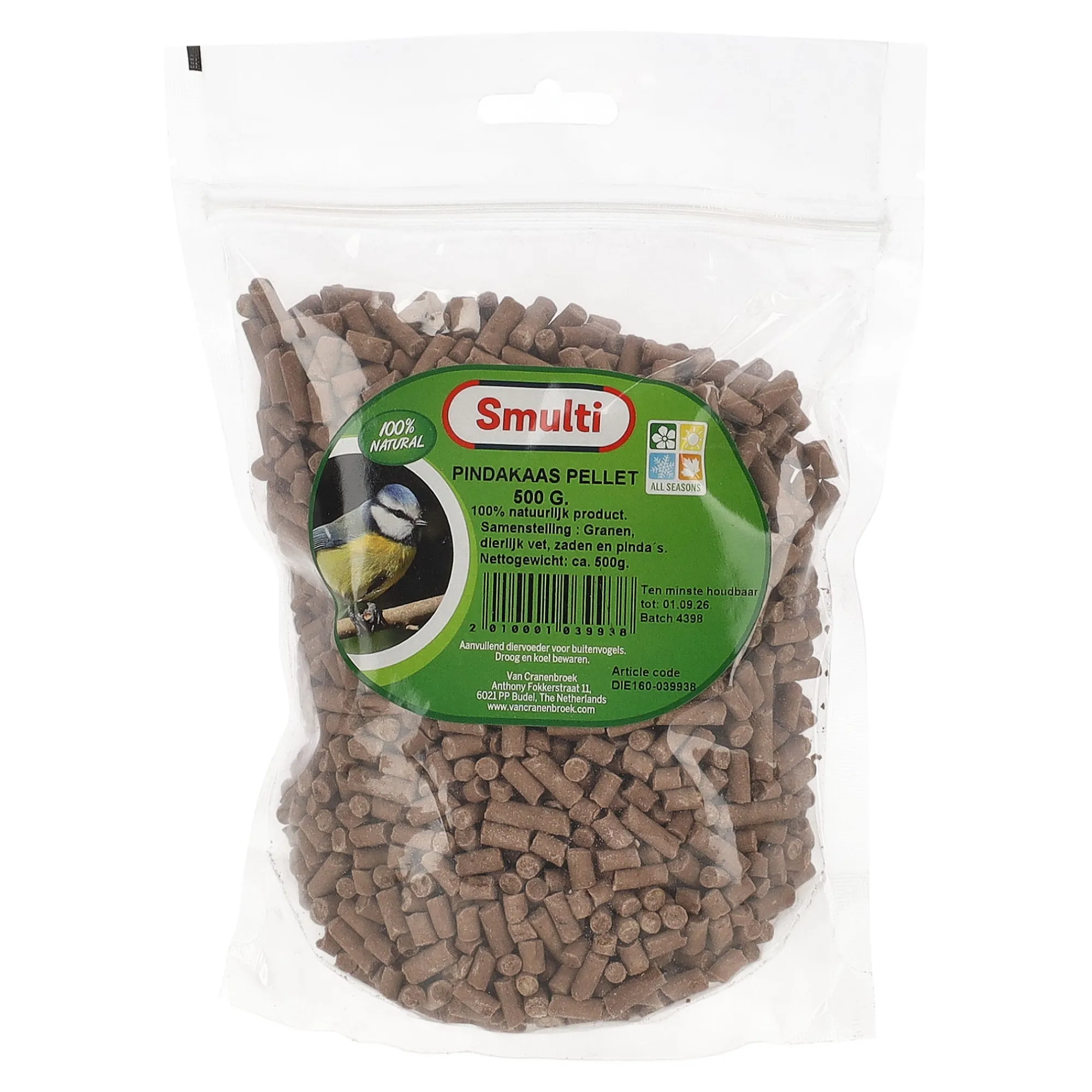 Smulti Vogelvoer<Pindakaas pellet 500G