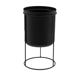 Gusta Vazen En Potten<Plantenpot met houder zwart 32 x 18 cm
