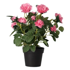 O'malley Kunstplanten En Kunstbloemen<Plant met roos, 3 assorti