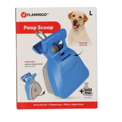Flamingo Hondenverzorging<Poepschep uitklap Fia L blauw