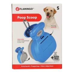 Flamingo Hondenverzorging<Poepschep uitklap Fia S blauw