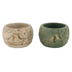 Natural Collections Vazen En Potten<Pot cement vogel 12 x 7 cm