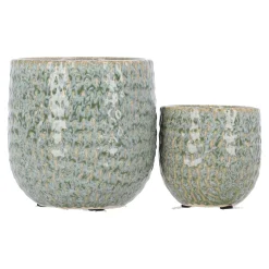 Natural Collections Vazen En Potten<Pot keramiek groen 12 x 11 cm