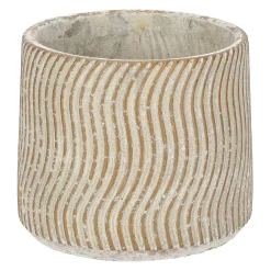Vazen En Potten<Pot ribbel 17 cm cement