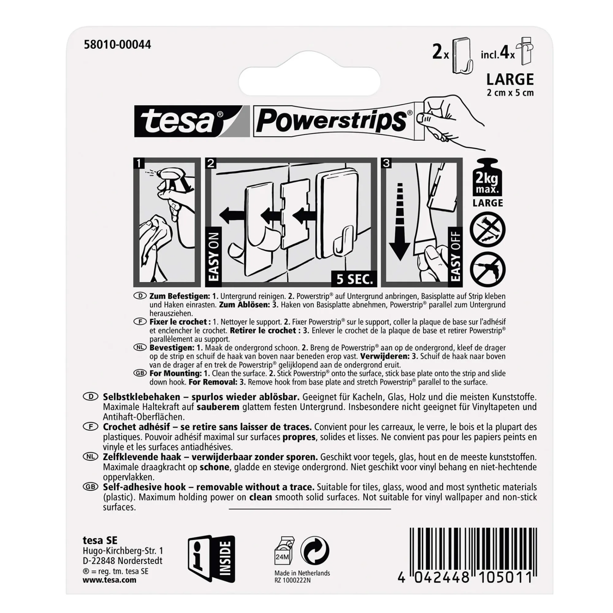 Tesa Bouw<Powerstrips wit classic
