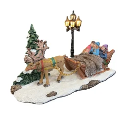 Kerstdorp<Rendier met slee LED