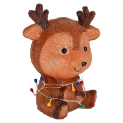 O'malley Kerstdecoratie<Rendier zittend met kerstverlichting 38 cm 72LED