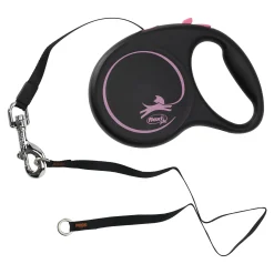 Flexi Hondenriem<Rollijn black dsgn tape M 5M roze