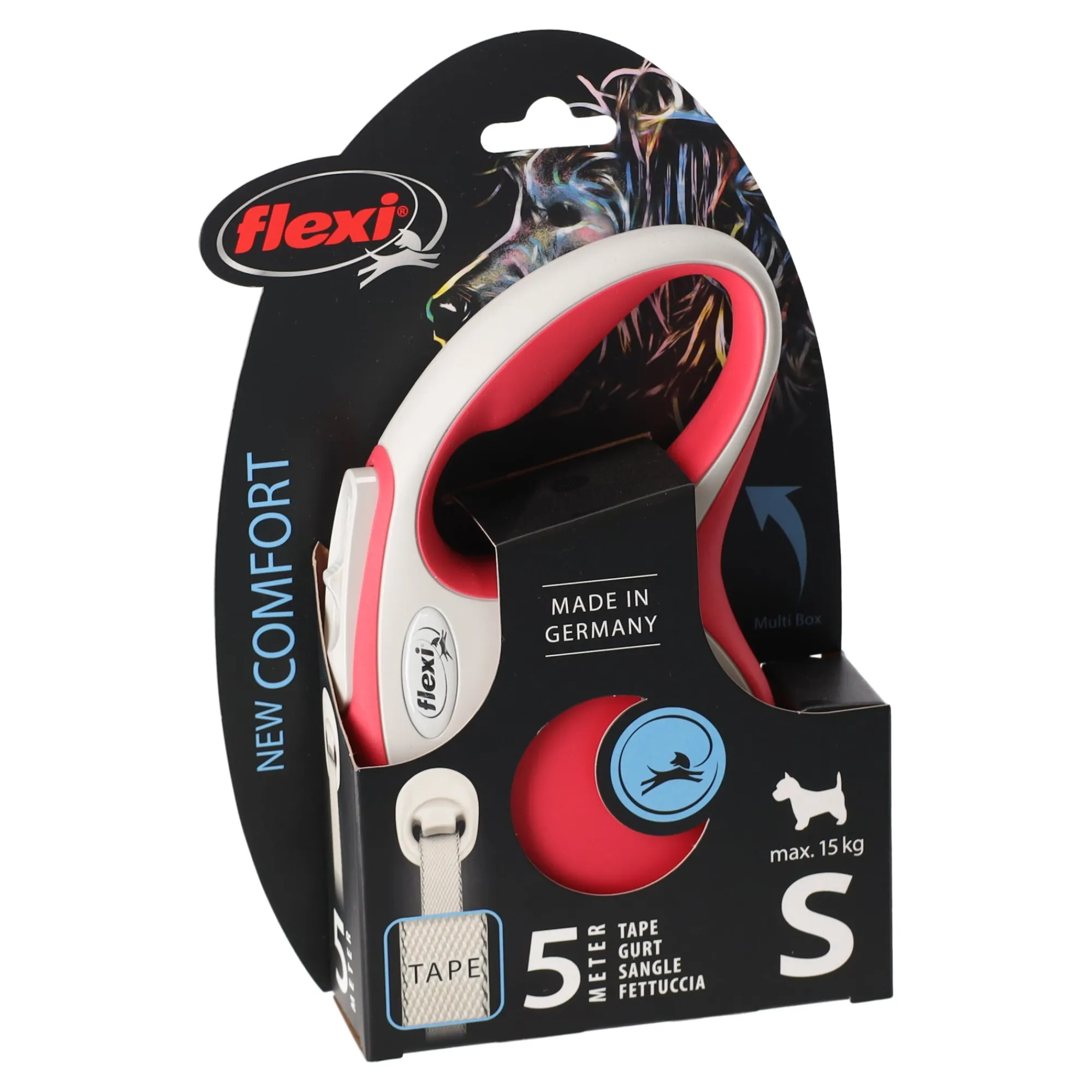 Flexi Hondenriem<Rollijn comfort tape S 5M rood