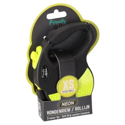 Friendly Pet Hondenriem<Rollijn tape XS 3M neon reflec