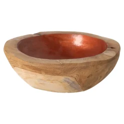Natural Collections Koken & Tafelen|Woondecoratie<Schaal teak 18 x 5 cm copper
