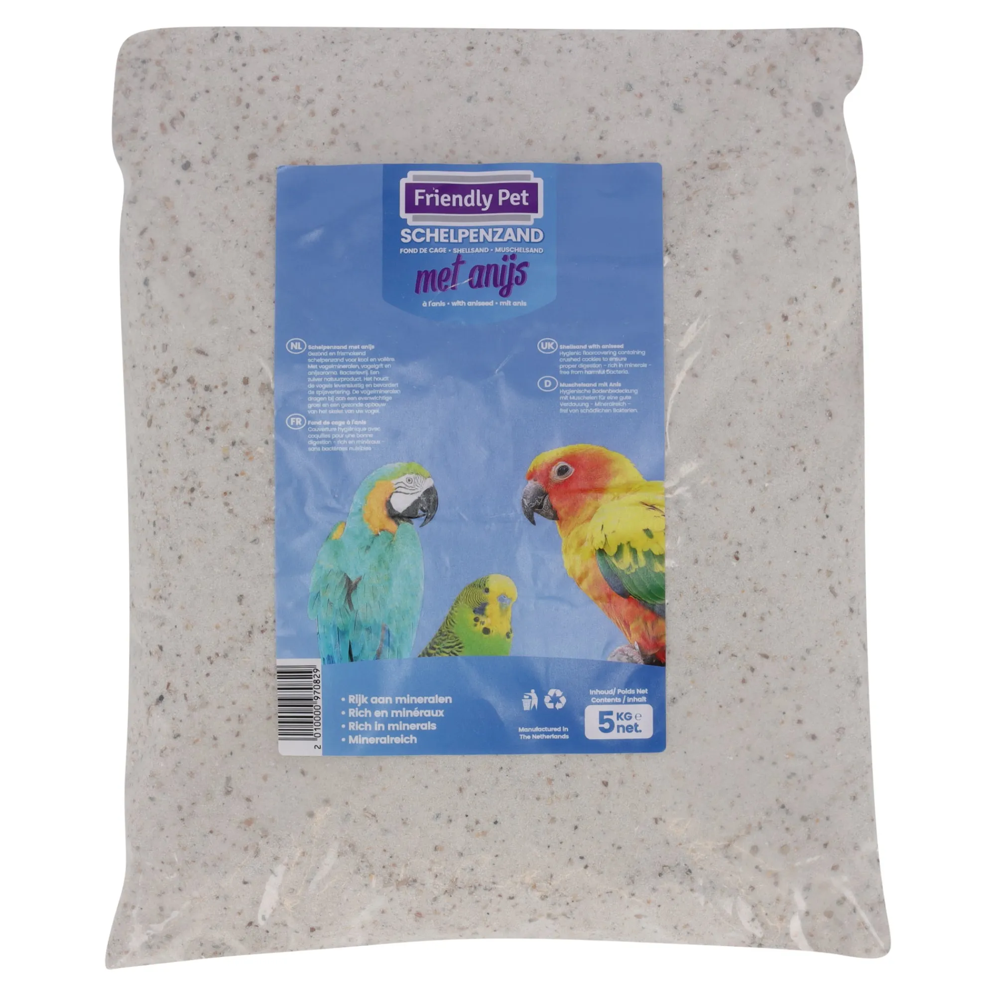 Friendly Pet Vogelverzorging<Schelpenzand super wit 5kg
