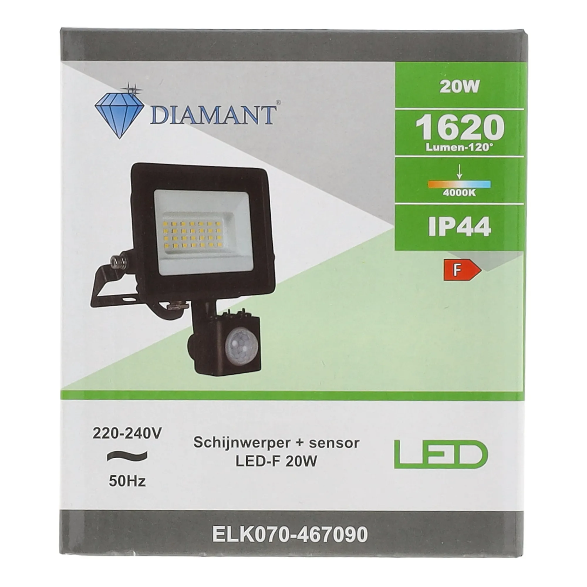 Diamant Bouwlampen<Schijnwerper met sensor LED-F 20W