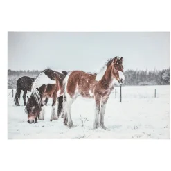O'malley Kerstdecoratie<Schilderij LED paarden 60 x 40 cm