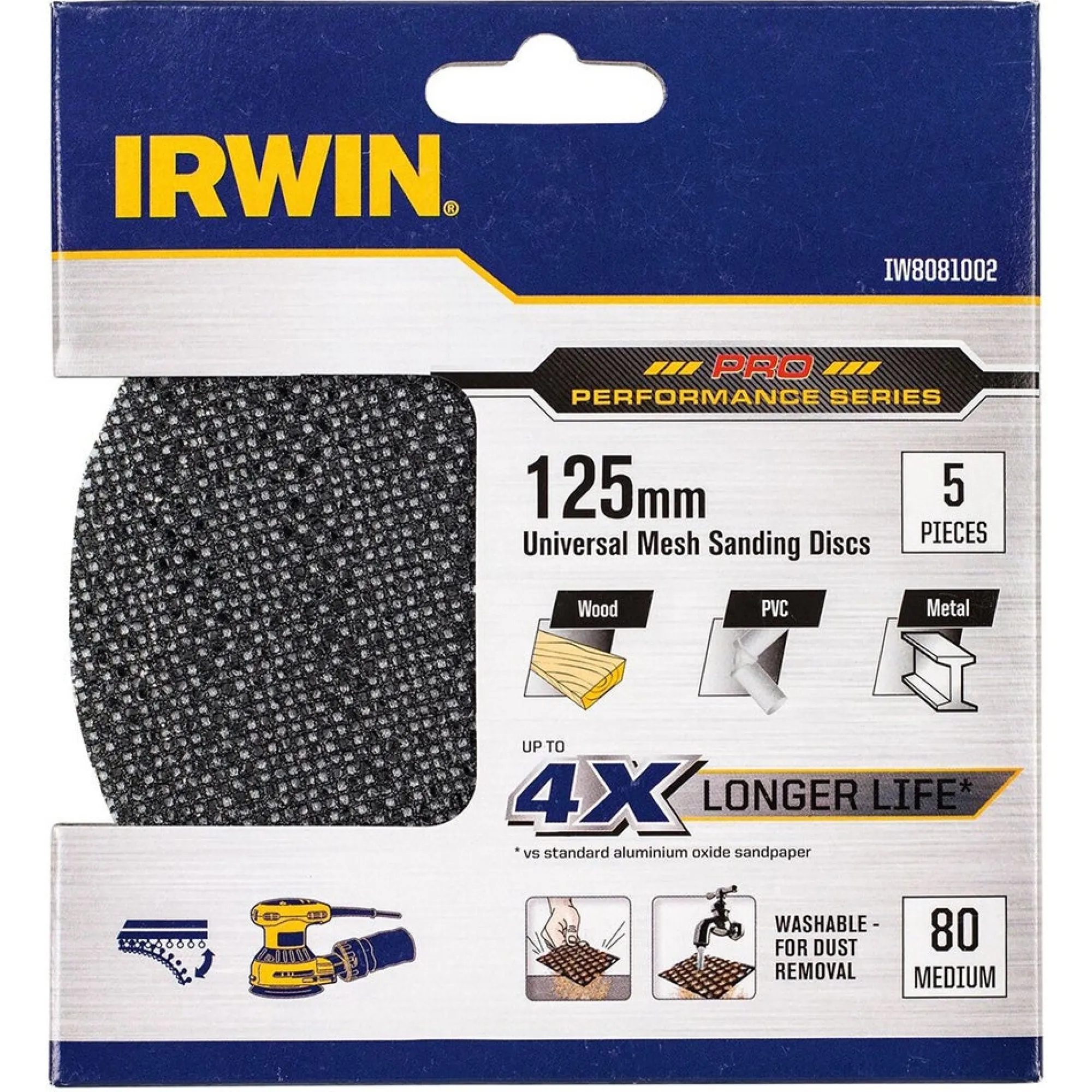 Irwin Toebehoren Elektrisch Gereedschap<Schuurgaas Ø125mm K80 5st.