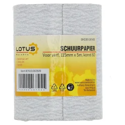 Lotus Verfspullen<Schuurpapier rol verf 115 mm x 5 m x K60