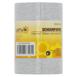 Lotus Verfspullen<Schuurpapier rol verf 115 mm x 5m x K100