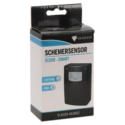 Diamant Buitenverlichting|Buitenverlichting<Sensor schemer ST200 Zwart