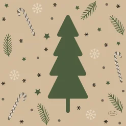 Duni Kerstdecoratie<Servet 33 x 33 cm Natural Yuletid