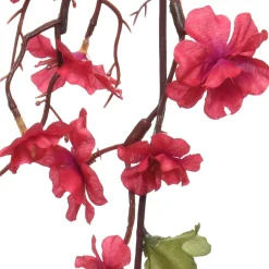 Everlands Kunstplanten En Kunstbloemen<Slinger bloesem rood 187 cm