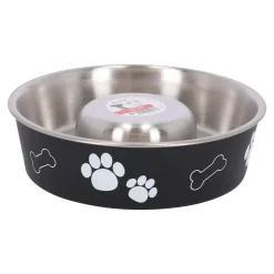 Flamingo Drink- En Voerbak Hond<Slowfeeder Kena zwart 17cm