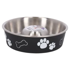 Flamingo Drink- En Voerbak Hond<Slowfeeder Kena zwart 500ml