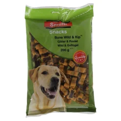 Smulti Hondensnacks<Snack bone wild + kip 200G