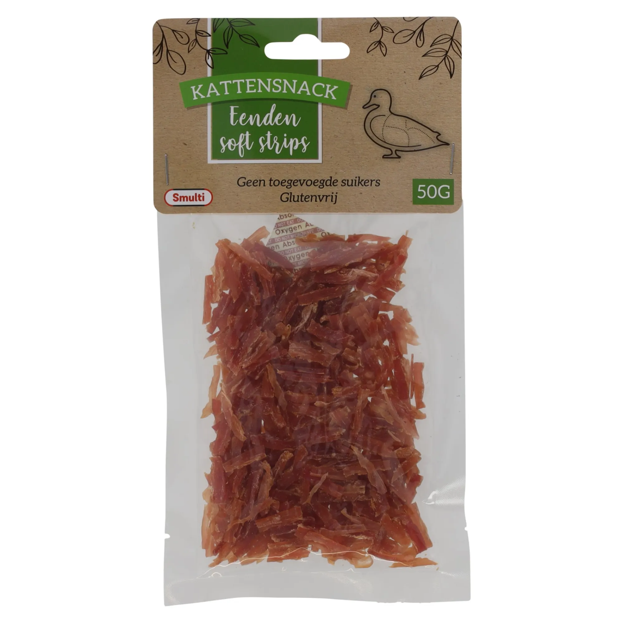 Smulti Kattensnoepjes<Snack kat eend soft strips 50G