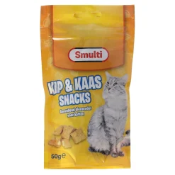 Smulti Kattensnoepjes<Snack kat kip+kaas 50G