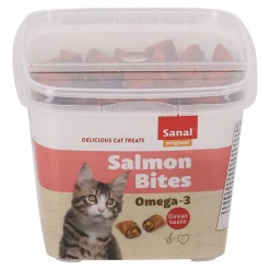 Sanal Kattensnoepjes<Snack kat salmon bites 75g