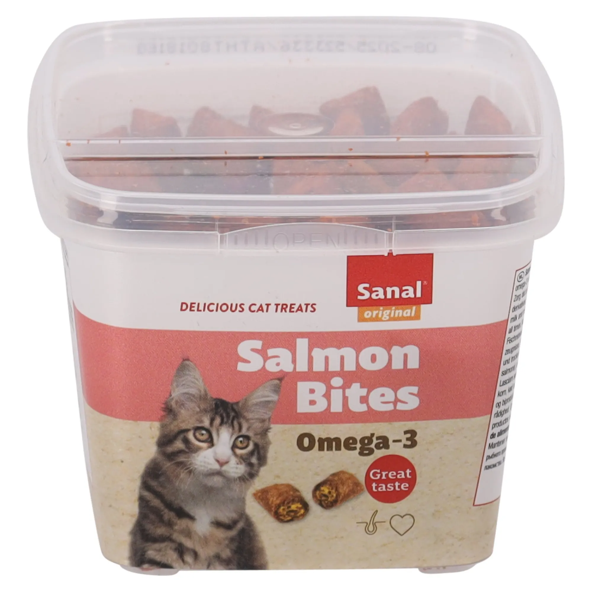 Sanal Kattensnoepjes<Snack kat salmon bites 75g