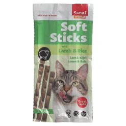 Sanal Kattensnoepjes<Snack kat soft sticks lam+rijst