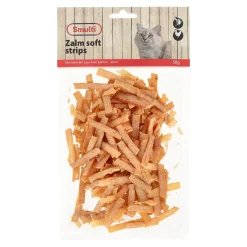 Smulti Kattensnoepjes<Snack kat zalm soft strips 50g