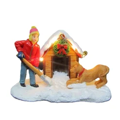 Kerstdorp<Sneeuwschep en hond