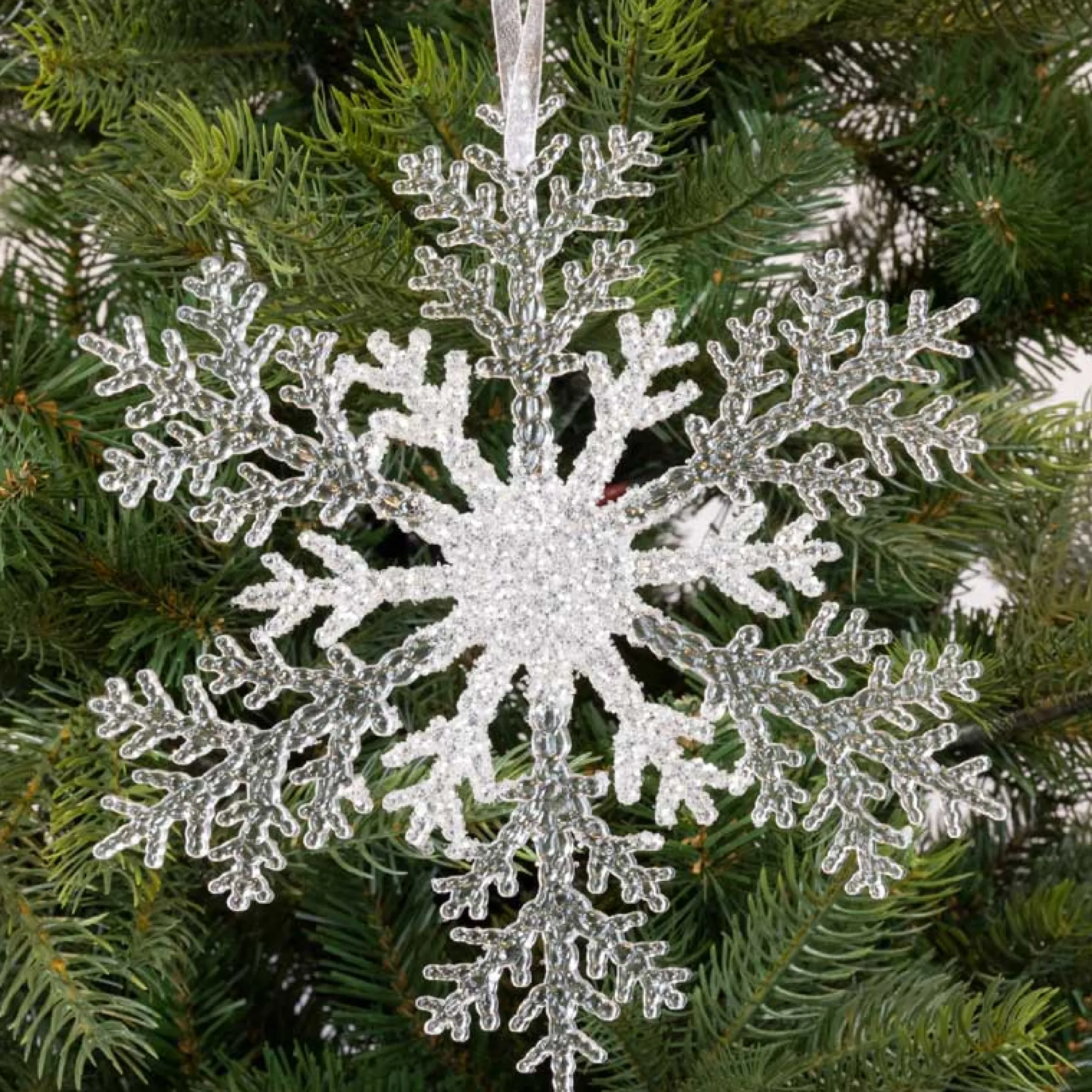 Decoris Kerstdecoratie<Sneeuwvlok glitter 21 cm