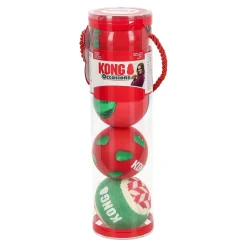 Kong Hondenspeelgoed<Speelgoed hond kerst bal 4 pak M