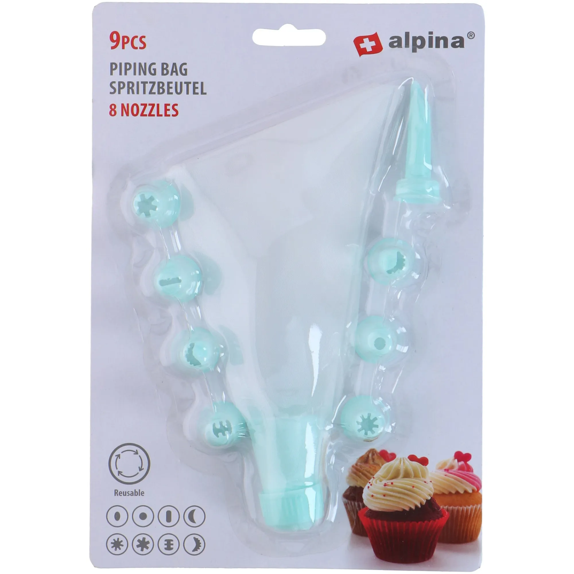 Alpina Koken & Tafelen<Spuitset 27cm 9-delig