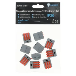 Diamant Installatiemateriaal<Steekklem hendel oranje 3x0.5x4mm 10st