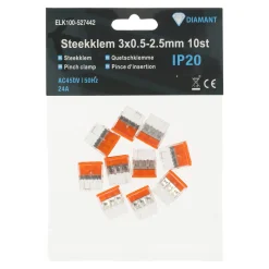 Diamant Installatiemateriaal<Steekklem 3x0.5-2.5mm 10st