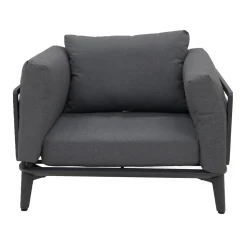 Bois le Duc Loungesets<Stoel Pereto antraciet met kussens