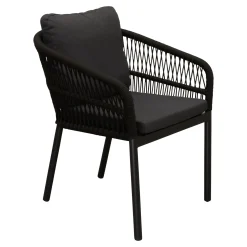 Bois le Duc Tuinstoelen<Stoel stapel Barzio zwart met kussen
