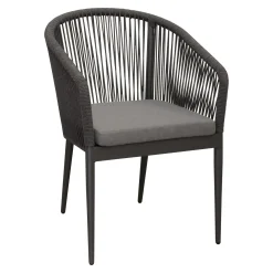 Bois le Duc Tuinstoelen<Stoel stapel Maggio antraciet met kussen