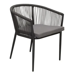 Bois le Duc Tuinstoelen<Stoel stapel Vigna antraciet met kussen