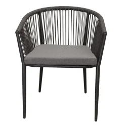 Bois le Duc Tuinstoelen<Stoel stapel Vigna antraciet met kussen