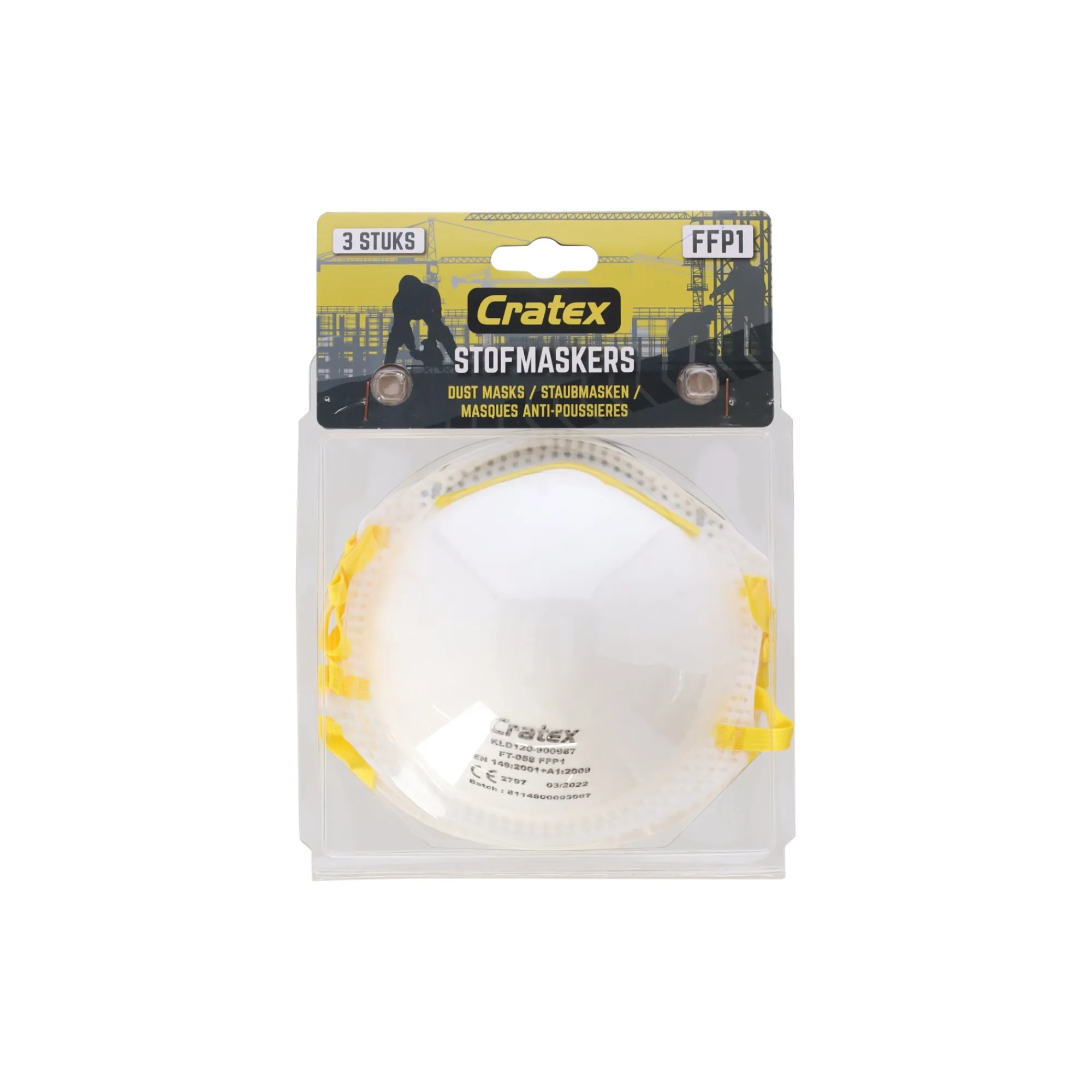 Cratex Pbm<Stofmasker FFP1 3 Pak