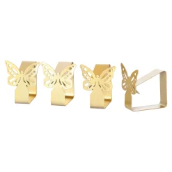 Decoris Koken & Tafelen|Woondecoratie<Tafelkleedklem vlinder goud 4st