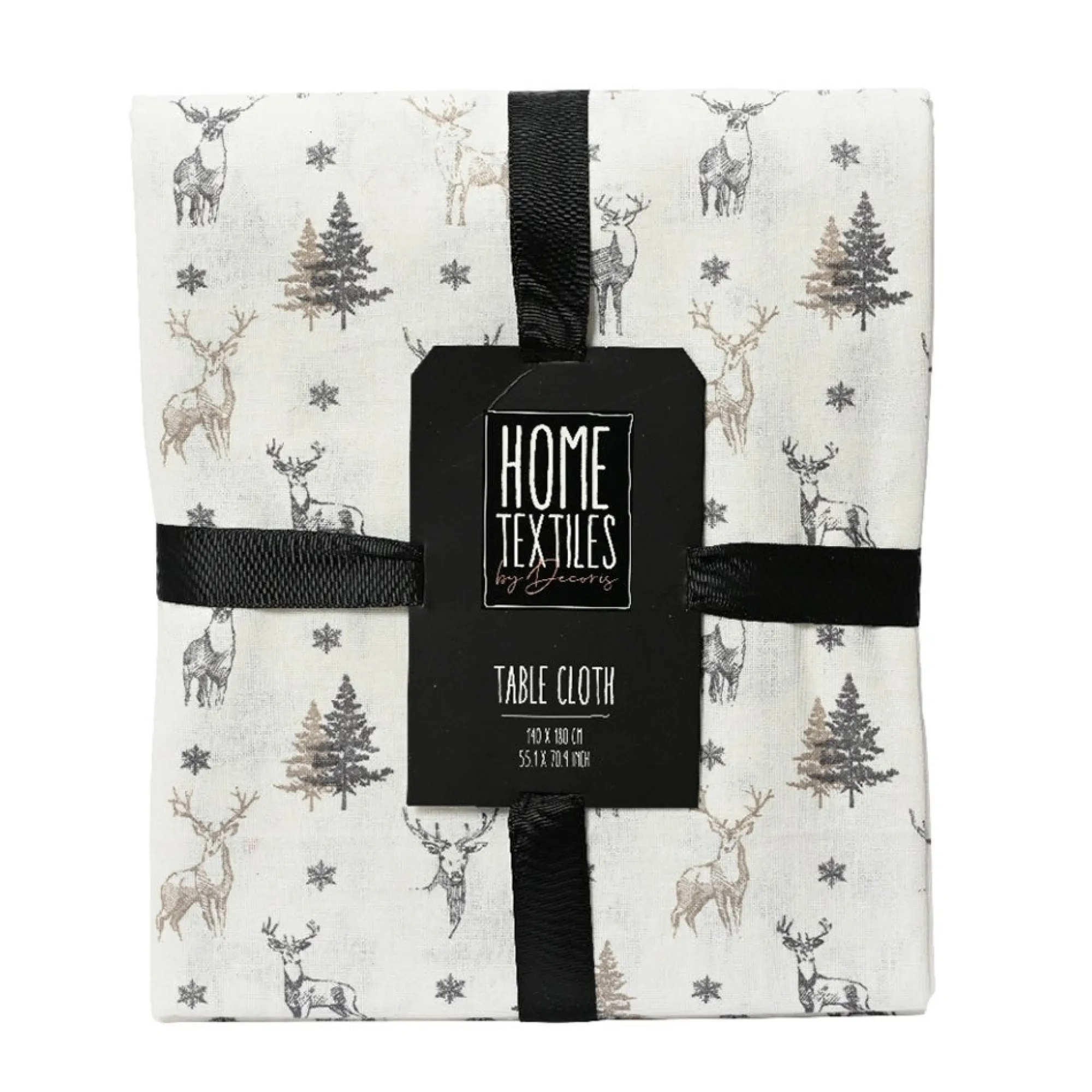 Decoris Kerstdecoratie<Tafelkleed 180 x 140 cm zand