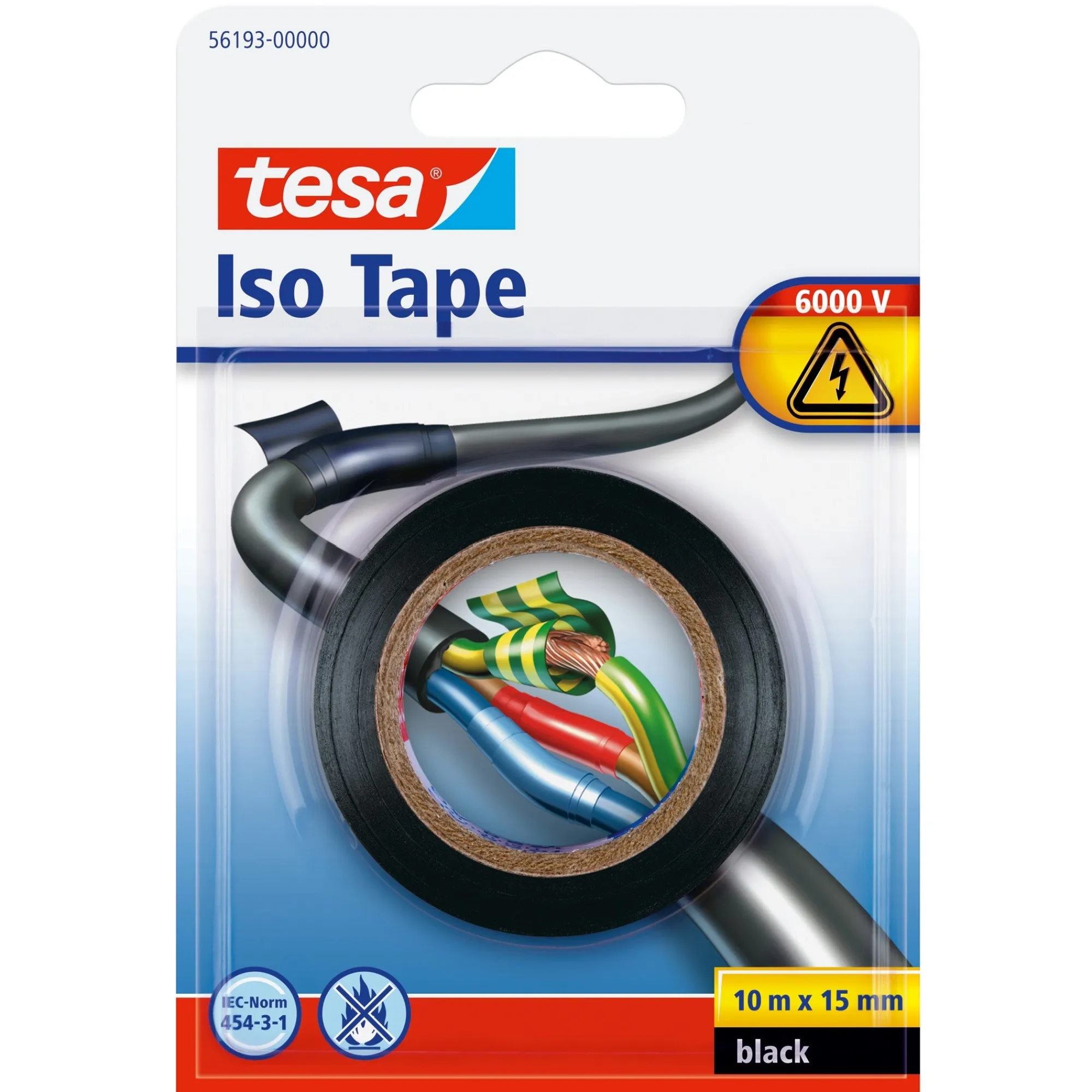 Tesa Bouw<Tape elektrisch isolatie zwart 10M