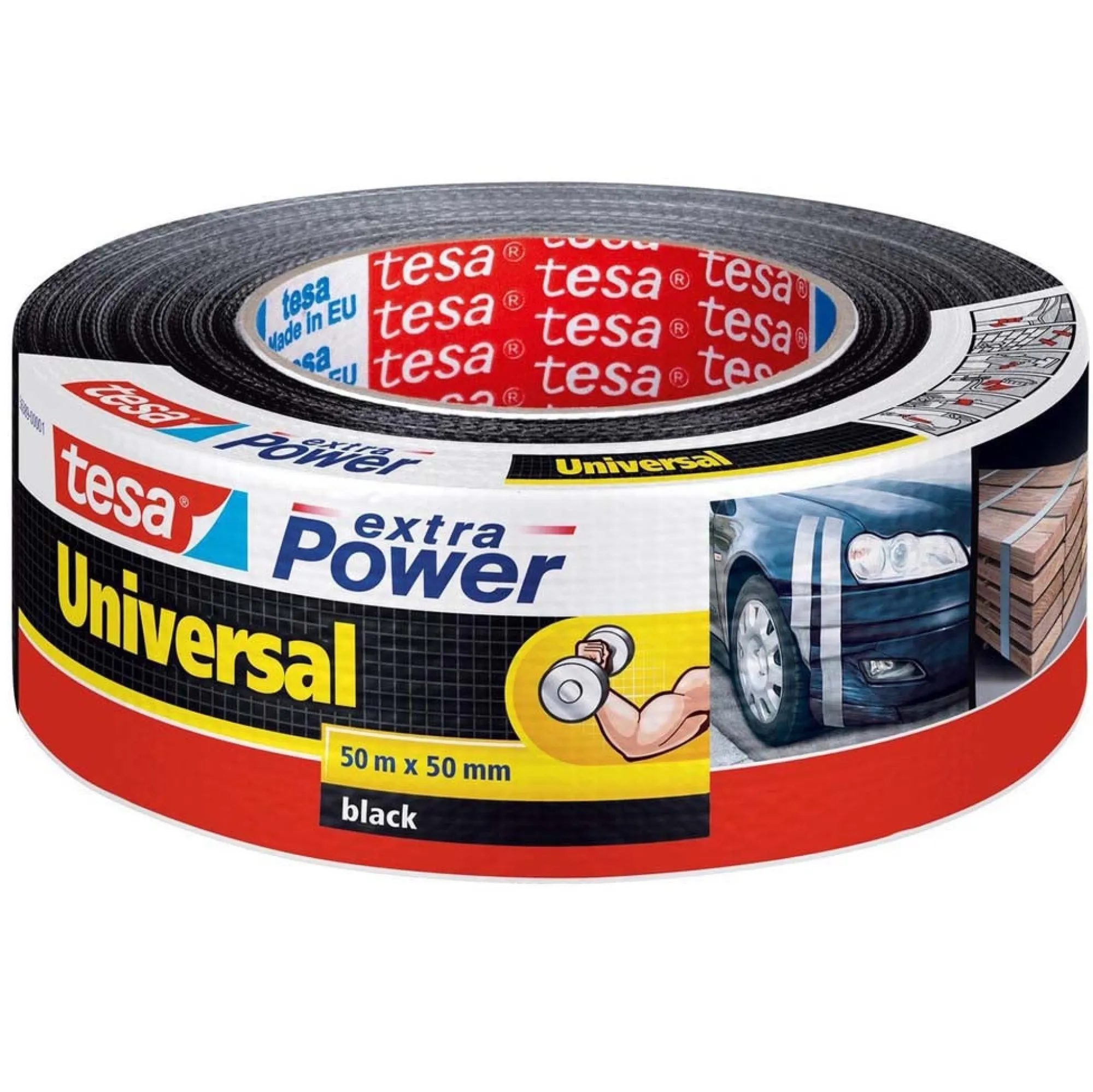Tesa Bouw<Tape Power uni 50mmx50M zwart