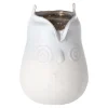 Kaarsen<Theelichth glas uil 13 cm wit